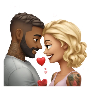 Valentine date for beautiful tattooed couple sticker