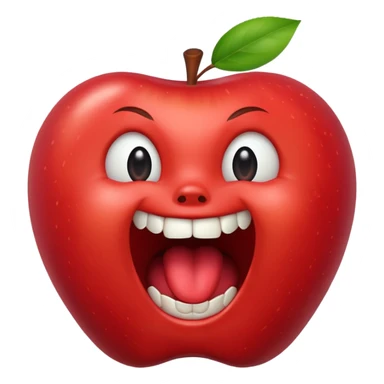 normal apple brand emoji with jaw dropped and mouth open sticker