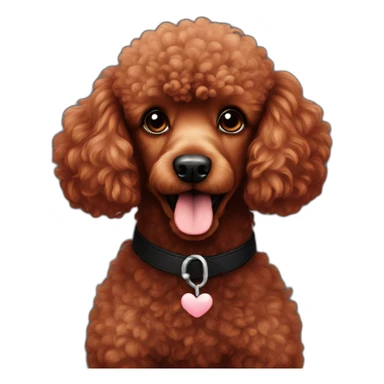 Red poodle in love with black poodle sticker