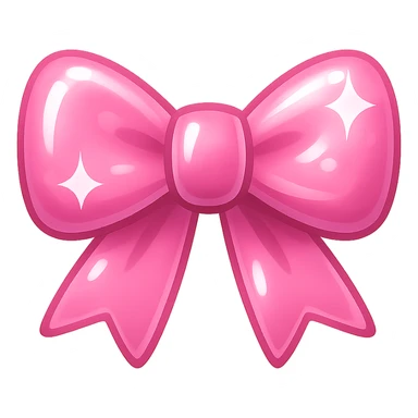 pink bow emoji, cute and shiny sticker