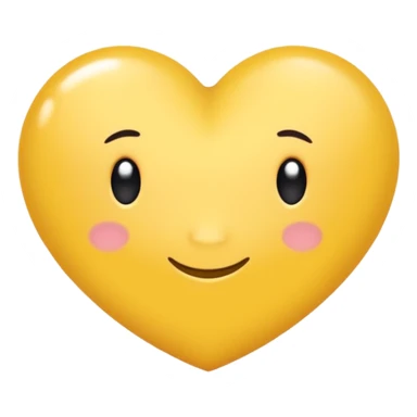 Une bulle de BD jaune avec dedans un coeur blanc  sticker