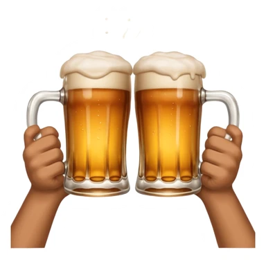 hands clinking beer mugs cheers no face sticker