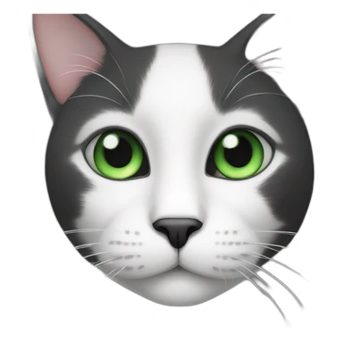 Black and white cat with green eyes sticker