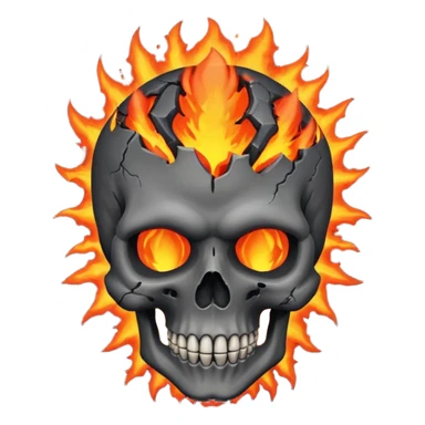Skull who's upper side is exploded with an volcano eruption in his mind sticker