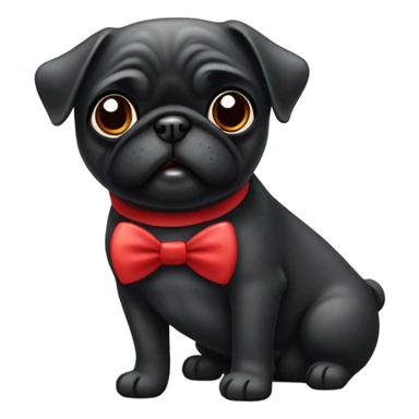Black pug Valentine’s Day card sticker