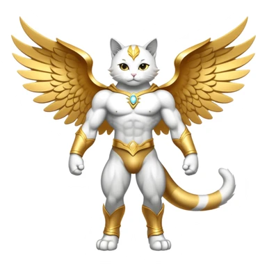 Golden Divine god angel Omni Black and white Super muscular Buff sigma Gigachad cat full body tuxedo colored  sticker