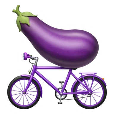 Eggplant riding a bike sticker