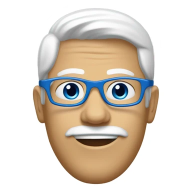 Je veux un homme de couleur de peau blanche, avec les yeux bleus, des lunettes et qui est kinésithérapeute  sticker