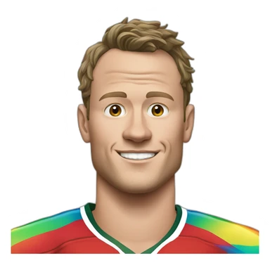 Jonathan Toews as rainbow beach bum sticker