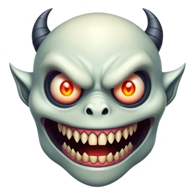 creepy freaky monster face with bizarre features sticker