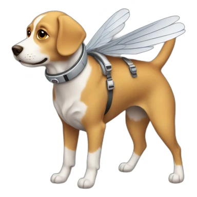 dog fly to the moon sticker