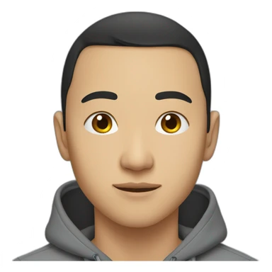 Young kazakh man wearing hoodie sticker