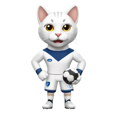 White Footballer  cat strong sticker