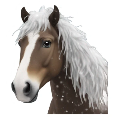 Horse in a snow storm sticker