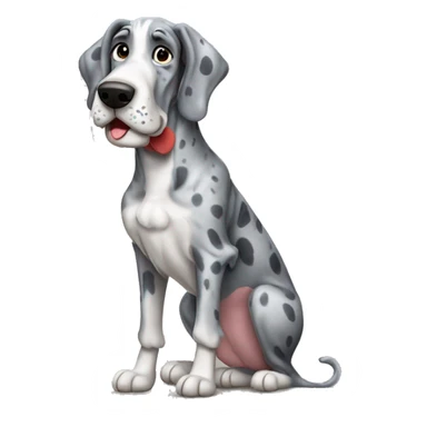 Blue Merle Great Dane wearing a bear costume  sticker