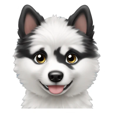black and white pomsky puppy  sticker