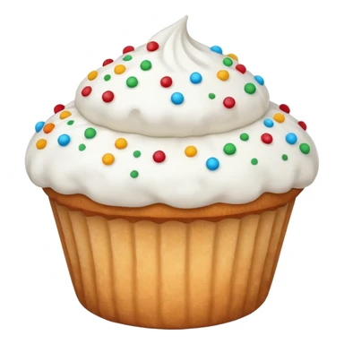 white coloured muffin with white topping sticker