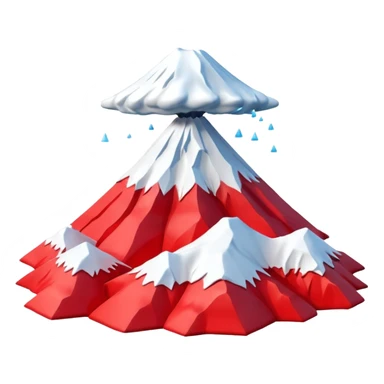 Create a 3D Mount Fuji with red color.  sticker