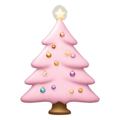 Light Pink Christmas tree with lights and ornaments sticker