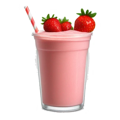 Strawberry smoothie in clear cup and strawberry on top  sticker