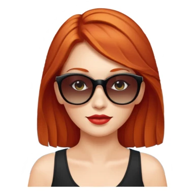 red headed woman with a cruise ship in the background sticker