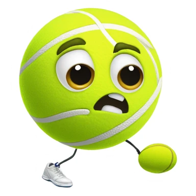 Tennis ball scared flying through the air sticker