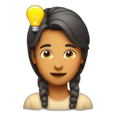 indian gender neutral person with a light bulb on their head sticker
