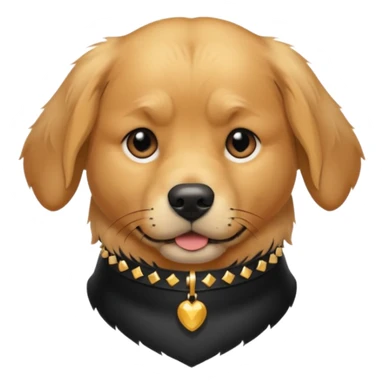 golden retriever dog frowning and wearing goth accessories sticker
