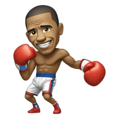 obama fait la boxe sticker
