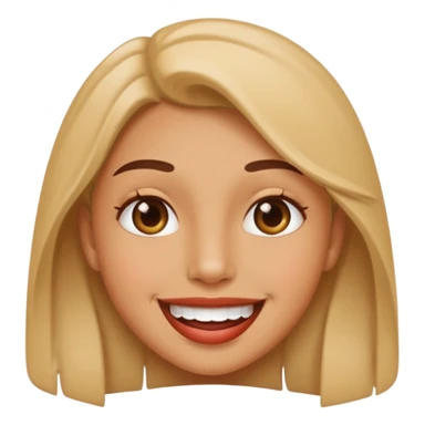 Smiling and with lip bit sticker