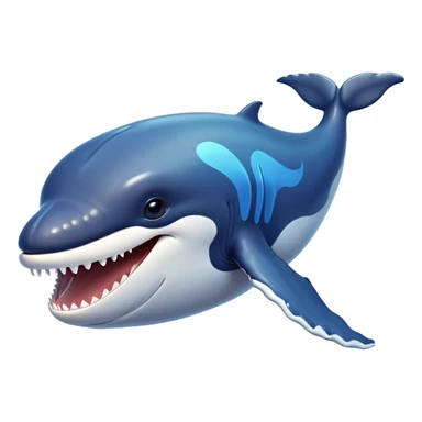 Cinematic Comical Humpback Whale Portrait Emoji, Head tilted dramatically with an exaggeratedly shocked expression, featuring a massive yet graceful body with wide, comically expressive eyes full of playful disbelief and animated pectoral fins, Simplified yet hilariously expressive features, highly detailed, glowing with a slightly sassy oceanic glow, high shine, dramatic yet playful, stylized with an air of cheeky marine mischief, soft glowing outline, capturing the essence of a meme-worthy humpback whale that looks ready to make waves with its hilariously dramatic antics! sticker