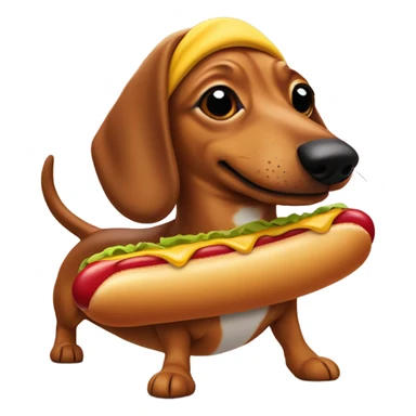 Weiner dog dressed as a hotdog sticker