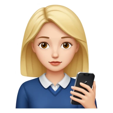 woman looking at phone sticker