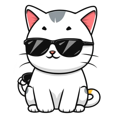 Cat with sunglassesv sticker