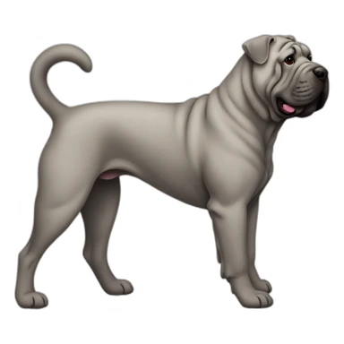 Dog gray shar-pei full-height sticker