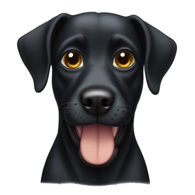 Black dog with ears like dobbie sticker