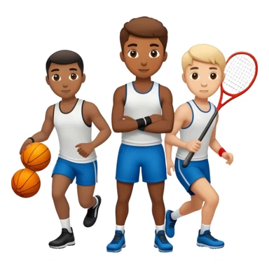 male friend group playing sport trading sticker