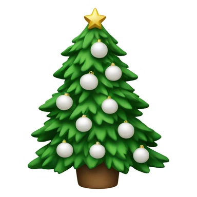 Christmas tree with white ornaments sticker