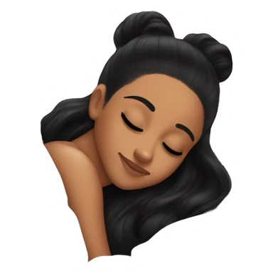 Ariana Grande sleeping with black hair sticker