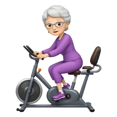 Grandma on a exercise bike sticker