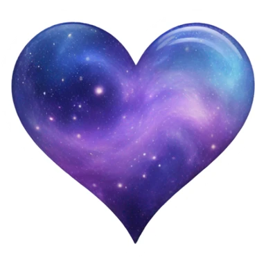 Pastel glass purple blue galaxy heart  sticker