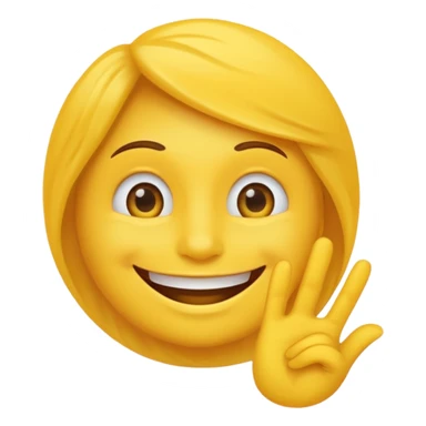 Emoji tête jaune avec un sourire et le doigt devant les dents  sticker