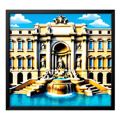 trevi fountain view from up above
no square style no frame png style  sticker