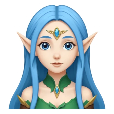 woman elves with blue long hair  sticker