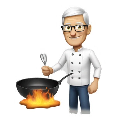 tim cook, cooking a stickman sticker