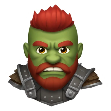 armored orc berserker with red beard & mohican sticker