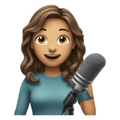 Singing girl in microphone sticker