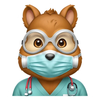 squirrel Wearing Medical Mask sticker