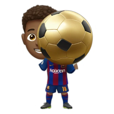 Messi hold a golden ball sticker