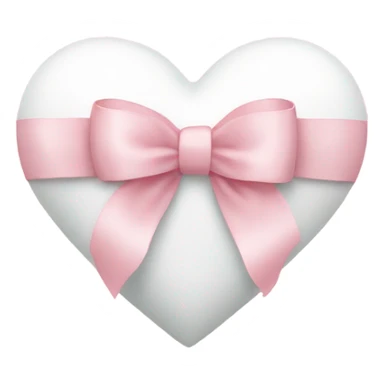 white heart with light pink ribbon bow sticker